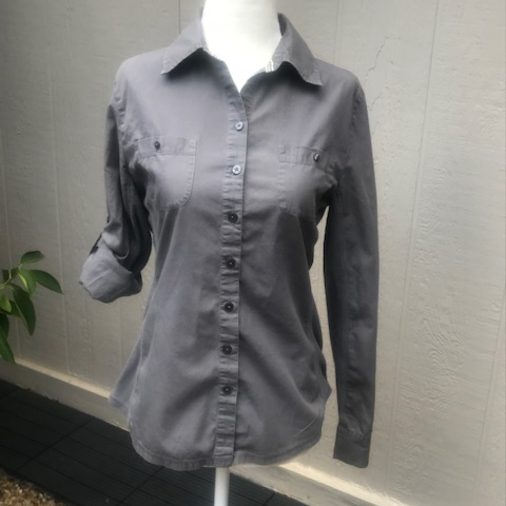Gray Converse Button Down Top